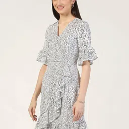 Beatnik Print Bell Sleeve A-Line Dress-picture-48