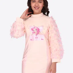 CUTECUMBER Girls Graphic Printed High Neck Sheath Dress-picture-25