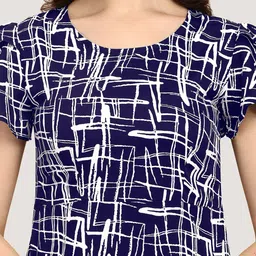Oomph! Abstract Printed Flutter Sleeves Ruffled A-Line Midi Dress image 2