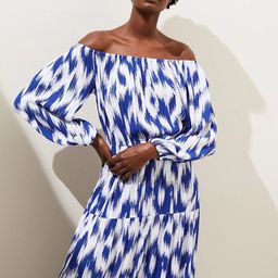 Marks & Spencer Abstract Printed Fit & Flare Midi Dress image 2