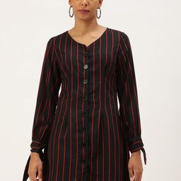 ANVI Be Yourself Striped Crepe Shirt Dress-image-87