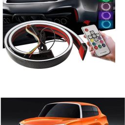 Carbon Fibre LED Rear Spoiler with Remote Control for Car Trunk Universal Exterior Car LED Tail Light Strip fit for Roof, Wing, Brake Light, Turn Signal Light Spoiler Lip Kit m138 Car Fancy Lights-image-77