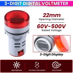 amicisense 3-Digit Digital Voltmeter, 60-500VAC Voltage Range, Accurate Voltage Display Digital Voltage Tester image 2