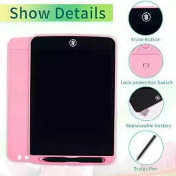vicorp Reusable LCD Writing Board, 8.5 Inch Digital Slate with Stylus for Drawing image 2