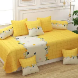 Cotton Abstract Diwan Set-0