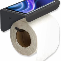 Tissue Paper Holder with Shelf, Tissue Stand, Toilet Tissue Paper Roll Stand Stainless Steel Toilet Paper Holder-56