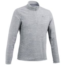 Men Sweater Half-Zip Fleece for Hiking MH100 Grey-image-6