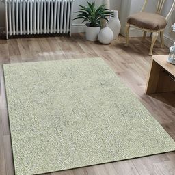 OBSESSIONS Green & Cream-Coloured Geometric Contemporary Polypropylene Carpet-2