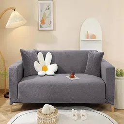 Cortina Grey Patterned Jacquard Two Seater Sofa Cover-image-35