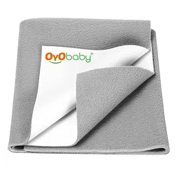 OyO Baby Instadry Anti-Piling Dry Sheet Bed Protector - Grey-17