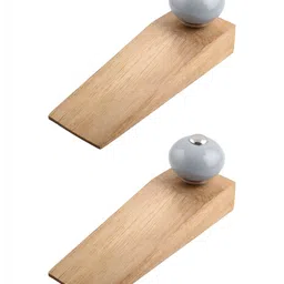 Indianshelf Brown & Grey 2 Pieces Wood Door Stopper for Inside Door-20