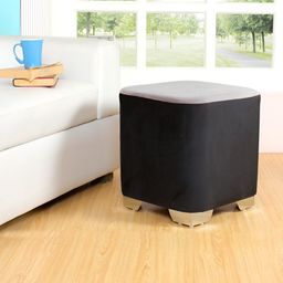 Shadowkart Black & White Wooden Pouffes Sitting Ottomans-image-39