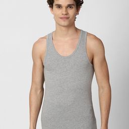 Peter England Men's Grey Solid T-shirt-picture-37