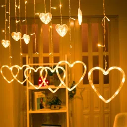 138 LEDs 2.49 m Yellow Steady Heart Rice Lights-image-2