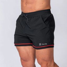 Self Design Men Red Sports Shorts-17