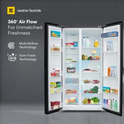 realme techlife 584 L Frost Free Side by Side Refrigerator with Farm Fresh Technology, Inverter Compressor, and Digital Control Panel image 5