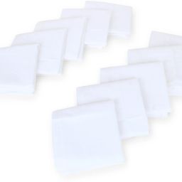SHANK 100% Cotton WHITE Handkerchiefs Hanky For Men White Striped 22x22 King Size ["White","PLAIN"] Handkerchief-image-47