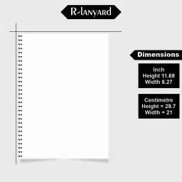 rlanyard Spiral A4 Notebook unruled\plain,( Pack of 2)Notebook for students, 400 Pages image 3