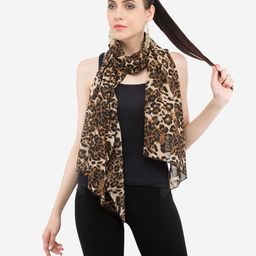 V&M Women Brown & Cream-Coloured Printed Scarf-30