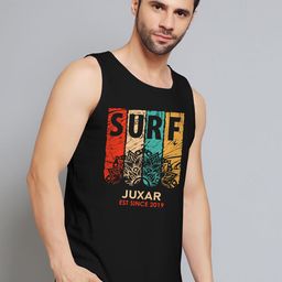 Juxar Printed Cotton Gym Vest JXR-011SAN-BK-XS-29