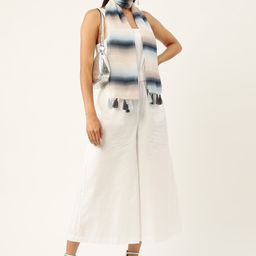 Trend Arrest Women Grey & Black Striped Scarf-picture-18