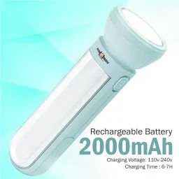 Rechargeable Search Light With 2 Mode LED + 50W Bright Tube Light Long Backup Torch-12