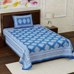 140 TC Cotton Single Jaipuri Prints Flat Bedsheet-picture-25
