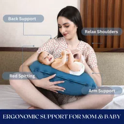 New Born Baby Multifunction Microfibre Nursing Pillow SeaGreen (22" x 21.5"X8") Breastfeeding Pillow-image-78