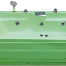 Elegant 6 Ft Bathtub with Jacuzzi, Bubble Bath & Filler System - Green Free-standing Bathtub-image-86