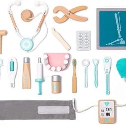 Wooden Doctor Set for Kids | Pretend Play 18 Pcs Dentist Medical Kit for Kids-image-77