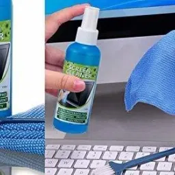 InfiZone 3 in 1 Screen Cleaning Set for PC, Laptops, Monitors, Mobiles, LCD, LED, TV/Professional Quality 100ml with Micro Fibre Cloth and Brush for Computers, Laptops, Laptops image 2