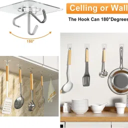 lakshya Set of 20 Wall Hooks Heavy Hooks for Hanging 10KG (Max) Magic Stickers Hooks Hook 20 image 3
