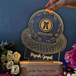 shayona Personalized Advocate logo with name and Degree Acrylic 3D Illusion Table Lamp image 4