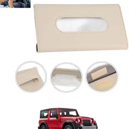 Beige Leatherite Rectangle Shape Fancy Design Tissue Dispencer For Car-187 Vehicle Tissue Dispenser-image-45