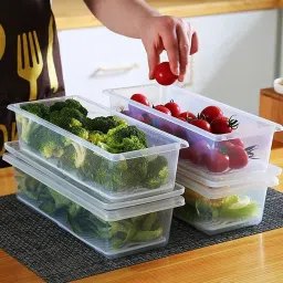Plastic Premium Quality Plastic Fridge Storage Container With Removable Drain Plate Storage Basket-7