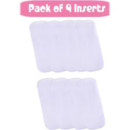 High Quality 5 Layer Cotton Microfiber Charcoal Insert Liner Reusable Washable Cotton Diaper Nappy Inserts for Baby Cloth Diapers (Pack of 9)-14