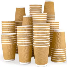 (Pack of 25) 25 X 150 ml Ripple Paper Cup for Hot Coffee/Drinks for Party Glass Set Water/Juice Glass-35