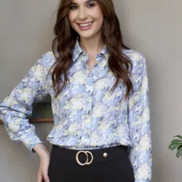 Women NA Fit Printed Slim Collar Casual Shirt-image-14