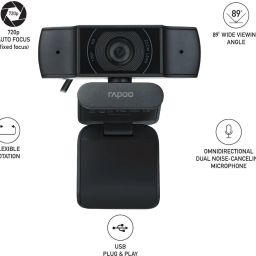 RAPOO C200 1 HDWebcam with Built-In Microphone USB Connectivity image 2