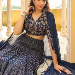 Floral Print Stitched Lehenga Choli-image-65