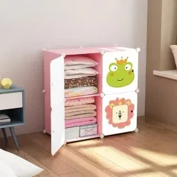 ® 4 Cube Portable Closet Storage Organizer Cabinet for Books,Cloth,Toys PP Collapsible Wardrobe-7