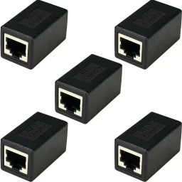 Civon Pack 5 RJ45 jointer connector female to female Ethernet LAN Cat7 Cat6 Cable Lan Adapter-0