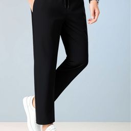 mastersahab Men Regular Fit Black Lycra Blend Trousers-picture-13