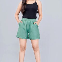 Solid Women Green Boxer Shorts-image-107