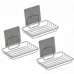 Soap Stand Self Adhesive Wall Mounted Shelves for Kitchen Bathroom Organizer Stainless Steel Wall Shelf-image-63