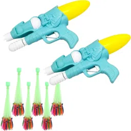 2 Pichkari +6 Magic Bunch Balloons Set 37pcs Each for Children Holi & Pool Party Water Gun-18