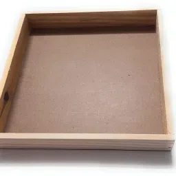 Sqaure Wooden Frame for Resin for Varmala Preservation (7.5 Inch) Tray-17