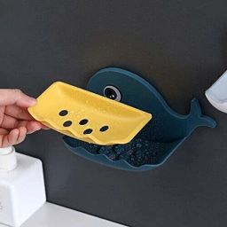 (PACK OF 2)Fish Shape Cute Adhesive Waterproof Wall Mounted Soap Dish-image-86