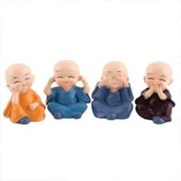Handcrafted Baby Monk Buddha Set Of 4 Statue Decorative Showpiece Decorative Showpiece - 4 cm-image-66