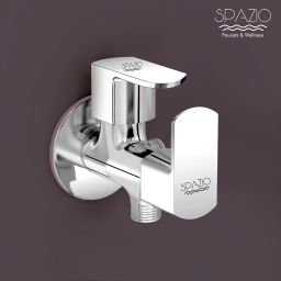 SmartBuy Brass Kubix Prime Collection Two Way Angle Valve Wall Mount (Pack of 1) Chrome Plated Silver Two Way Angle Valve/ Angle Cock Faucet-5